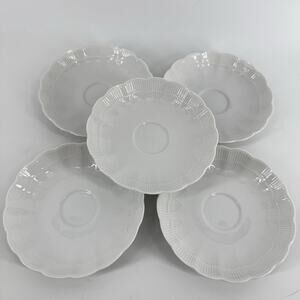 AK Kaiser W. Germany Romantica Set Of 5 White Scalloped Edge 5-1/2" Saucer Plate